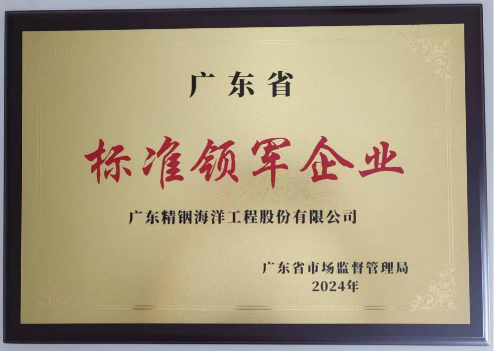 全省首批！精銦海工獲評(píng)“廣東省標(biāo)準(zhǔn)領(lǐng)軍企業(yè)”榮譽(yù)稱號(hào)